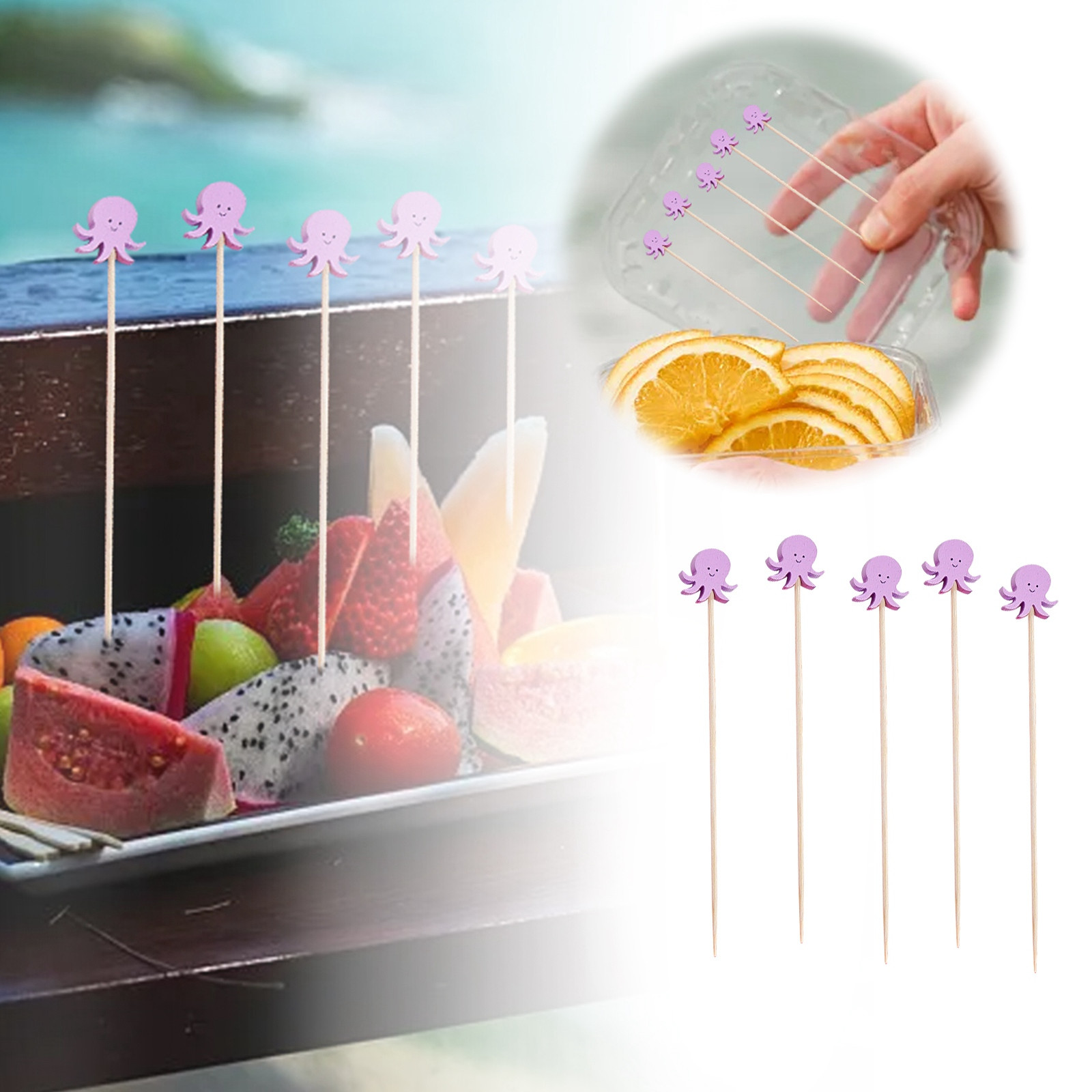 thumbnail image 2 of Año Nuevo Chino Palillo de cóctel 100PCS Año Palillos de fruta Palillos de postre de fruta Alimentos Sándwiches Bebidas Carne Pinchos Frutas Productos para fiestas infantiles, 2 of 2